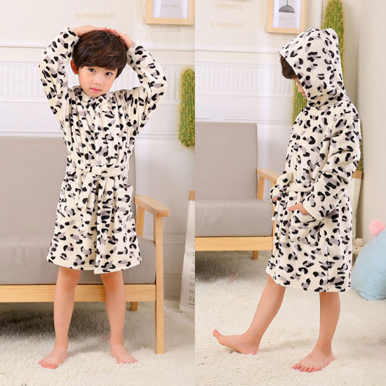 Kids Bathrobe Animal Hooded Towel